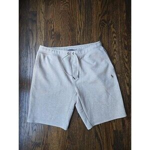 Polo Ralph Lauren Sz L Beige Double Knit Sweat Track Draw String Logo Shorts